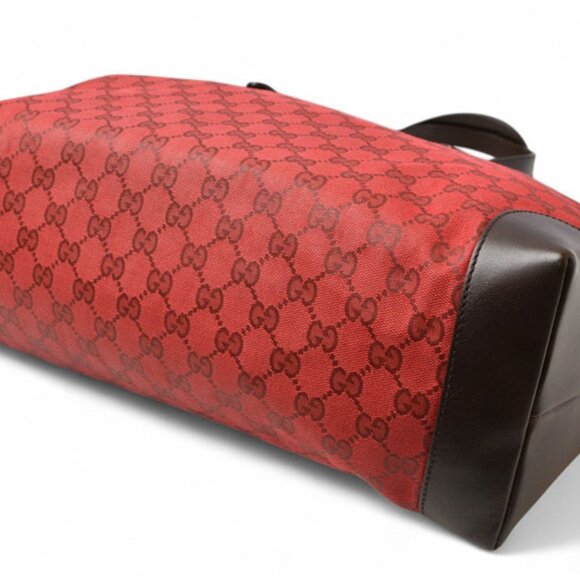 GUCCI Red Coated Canvas Shoulder Bag - Picture 6 of 16